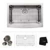 30 inch Farmhouse Apron Single Bowl 16 gauge Stainless Steel Kitchen Sink  with NoiseDefend™ Soundproofing