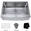 30 inch Farmhouse Apron Single Bowl 16 gauge Stainless Steel Kitchen Sink  with NoiseDefend™ Soundproofing