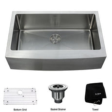 33 inch Farmhouse Apron Single Bowl 16 gauge Stainless Steel Kitchen Sink with NoiseDefend™ Soundproofing
