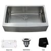 33 inch Farmhouse Apron Single Bowl 16 gauge Stainless Steel Kitchen Sink with NoiseDefend™ Soundproofing