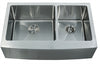 33 inch Farmhouse Apron 60/40 Double Bowl 16 gauge Stainless Steel Kitchen Sink  with NoiseDefend™ Soundproofing