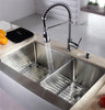 33 inch Farmhouse Apron 60/40 Double Bowl 16 gauge Stainless Steel Kitchen Sink  with NoiseDefend™ Soundproofing