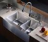 33 inch Farmhouse Apron 60/40 Double Bowl 16 gauge Stainless Steel Kitchen Sink  with NoiseDefend™ Soundproofing