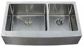 36 inch Farmhouse Apron 60/40 Double Bowl 16 gauge Stainless Steel Kitchen Sink with NoiseDefend™ Soundproofing