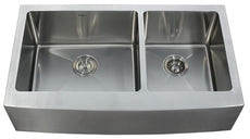 36 inch Farmhouse Apron 60/40 Double Bowl 16 gauge Stainless Steel Kitchen Sink with NoiseDefend™ Soundproofing