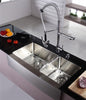 36 inch Farmhouse Apron 60/40 Double Bowl 16 gauge Stainless Steel Kitchen Sink with NoiseDefend™ Soundproofing