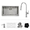 KRAUS KHU100-30-1630-42CH 30 INCH UNDERMOUNT SINGLE BOWL SS SINK W/ PULL DOWN FAUCET & SD CHROME