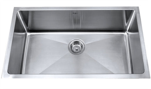 KRAUS KHU100-30 30 inch Undermount Single Bowl 16 gauge Stainless Steel Kitchen Sink  with NoiseDefend™ Soundproofing