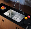 KRAUS KHU100-30 30 inch Undermount Single Bowl 16 gauge Stainless Steel Kitchen Sink  with NoiseDefend™ Soundproofing