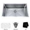 KRAUS KHU100-30 30 inch Undermount Single Bowl 16 gauge Stainless Steel Kitchen Sink  with NoiseDefend™ Soundproofing