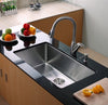 32 inch Undermount Single Bowl 16 gauge Stainless Steel Kitchen Sink with NoiseDefend™ Soundproofing