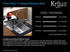 32 inch Undermount Single Bowl 16 gauge Stainless Steel Kitchen Sink with NoiseDefend™ Soundproofing