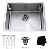 23 INCH UNDERMOUNT SINGLE BOWL 16 GAUGE STAINLESS STEEL KITCHEN SINK