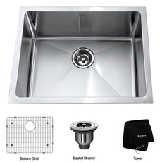 23 INCH UNDERMOUNT SINGLE BOWL 16 GAUGE STAINLESS STEEL KITCHEN SINK