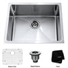 23 inch Undermount Single Bowl 16 gauge Stainless Steel Kitchen Sink  with NoiseDefend™ Soundproofing