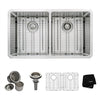 33 INCH UNDERMOUNT 50/50 DOUBLE BOWL 16 GAUGE STAINLESS STEEL KITCHEN SINK