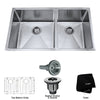 33 inch Undermount 60/40 Double Bowl 16 gauge Stainless Steel Kitchen Sink with NoiseDefend™ Soundproofing