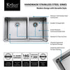 33 inch Undermount 60/40 Double Bowl 16 gauge Stainless Steel Kitchen Sink with NoiseDefend™ Soundproofing