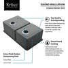 33 inch Undermount 60/40 Double Bowl 16 gauge Stainless Steel Kitchen Sink with NoiseDefend™ Soundproofing