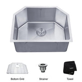 3 INCH UNDERMOUNT SINGLE BOWL 16 GAUGE STAINLESS STEEL KITCHEN SINK