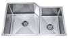 32 INCH UNDERMOUNT 60/40 DOUBLE BOWL 16 GAUGE STAINLESS STEEL KITCHEN SINK