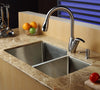 32 inch Undermount 60/40 Double Bowl 16 gauge Stainless Steel Kitchen Sink with NoiseDefend™ Soundproofing