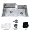 32 INCH UNDERMOUNT 60/40 DOUBLE BOWL 16 GAUGE STAINLESS STEEL KITCHEN SINK