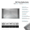 KRAUS Pax Zero-Radius Single Bowl 31 1/2" 16 Gauge (1.5mm Thick) Stainless Steel Kitchen Sink with NoiseDefend™ Soundproofing