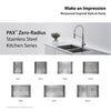 KRAUS Pax Zero-Radius Double Bowl 31 1/2" 16 Gauge (1.5mm Thick) Stainless Steel Kitchen Sink with NoiseDefend™ Soundproofing