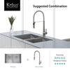 KRAUS Pax Zero-Radius Double Bowl 31 1/2" 16 Gauge (1.5mm Thick) Stainless Steel Kitchen Sink with NoiseDefend™ Soundproofing