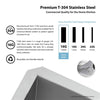 KRAUS Pax Zero-Radius Double Bowl 31 1/2" 16 Gauge (1.5mm Thick) Stainless Steel Kitchen Sink with NoiseDefend™ Soundproofing