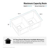 KRAUS Pax Zero-Radius Double Bowl 31 1/2" 16 Gauge (1.5mm Thick) Stainless Steel Kitchen Sink with NoiseDefend™ Soundproofing
