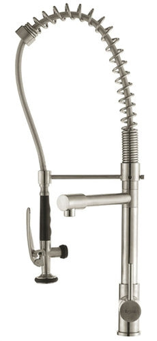 Kraus Single Handle Pull Down Kitchen Faucet Commercial Style Pre-rinse in Stainless Steel