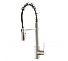 KRAUS Commercial-Style Single-Handle Kitchen Faucet with Pull Down Three-Function Sprayer in Stainless Steel