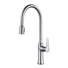 KRAUS Nola Single-Handle Kitchen Faucet with Concealed Pull Down Dual-Function Sprayer in Chrome