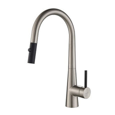 KRAUS Crespo™ Single-Handle Kitchen Faucet with Pull Down Dual-Function Sprayer in Stainless Steel